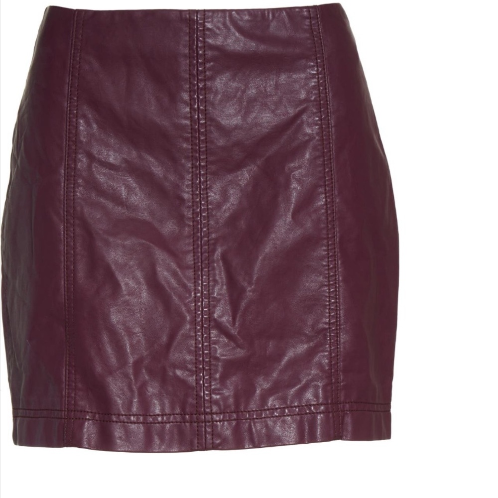 Free People modern femme faux leather miniskirt - berry - size 6